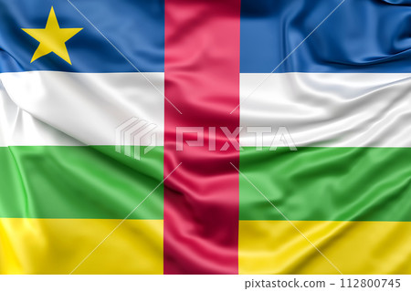 Ruffled Flag of Central African Republic. 3D Rendering 112800745