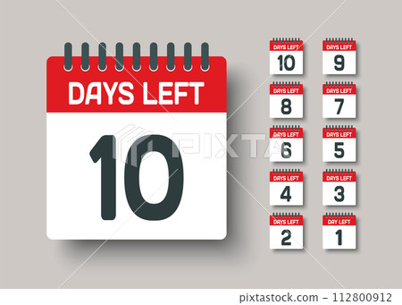 Countdown daily page calendar icon - 10 days left 112800912