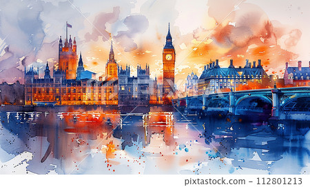 Touristic view of London, Great Britain 112801213