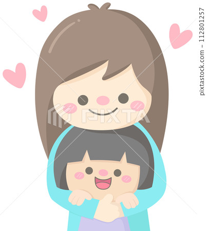 mom day cartoon mother hugging her daughter vector illustration mom day cartoon mother hugging her daughter vector illustration 112801257