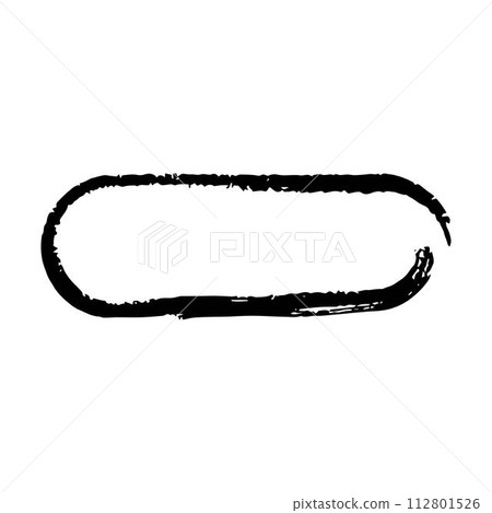 Frame curved rectangle elongated texture element, outline border grunge shape icon, decorative doodle for design in vector illustration Frame curved rectangle elongated texture element, outline border grunge shape icon, decorative doodle for design in vector illustration 112801526