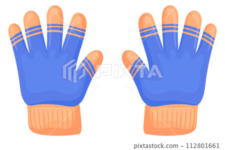 Winter gloves. Cartoon knitwear. Kid colorful mittens 112801661