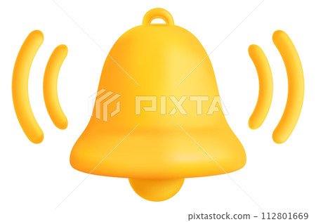 Ringing bell icon. 3d icon. Alarm reminder symbol 112801669