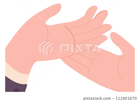 Empty human hands. Man holding something in palms 112801670