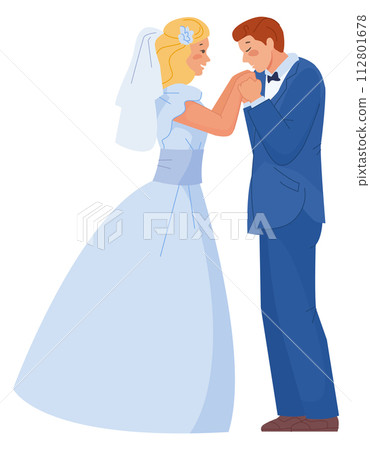 Wedding couple. Loving bride and groom. Married man and woman Wedding couple. Loving bride and groom. Married man and woman 112801678