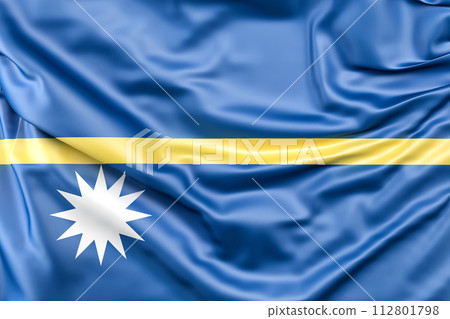 Ruffled Flag of Nauru. 3D Rendering Ruffled Flag of Nauru. 3D Rendering 112801798