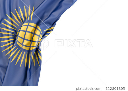 Flag of Commonwealth of Nations in the corner on white background. 3D rendering. Isolated 112801805