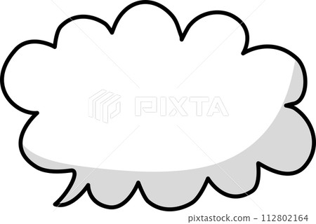 Black and white color speech bubble balloon, icon sticker memo keyword planner text box banner, flat png transparent element design 112802164