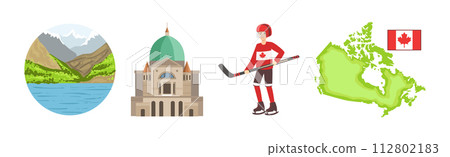 Travel to Canada Famous Landmark Colorful Vector Set Travel to Canada Famous Landmark Colorful Vector Set 112802183