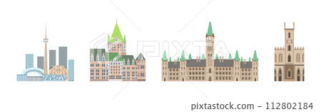 Travel to Canada Famous Landmark Colorful Vector Set Travel to Canada Famous Landmark Colorful Vector Set 112802184