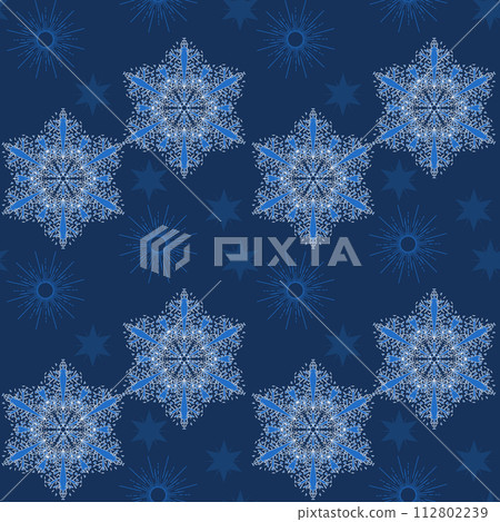 vector seamless pattern with snowflakes 112802239