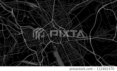 Hanover map, Germany. Grayscale city map, vector streetmap. 112802370