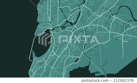 Green Mumbai map, city in India. Streetmap municipal area. Green Mumbai map, city in India. Streetmap municipal area. 112802376