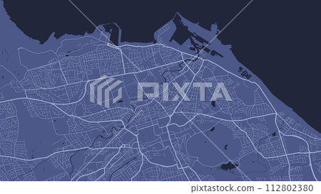 Blue Edinburgh map, city in Scotland. Streetmap municipal area. 112802380