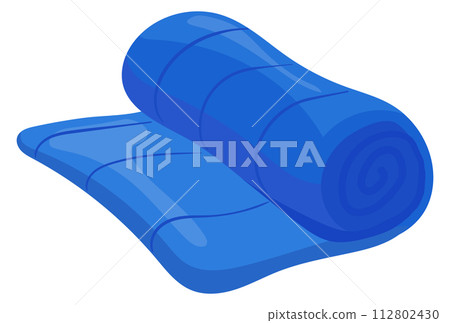 Blanket roll cartoon icon. Soft sleeping bedroll 112802430