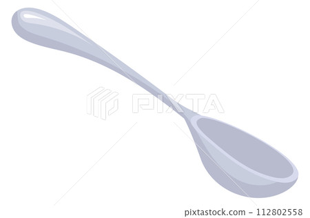 Spoon cartoon icon. Metal utensil. Kitchen tool Spoon cartoon icon. Metal utensil. Kitchen tool 112802558