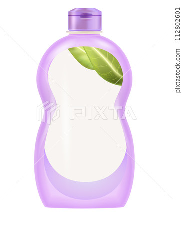 Detergent plastic bottle mockup with blank brand label 112802601