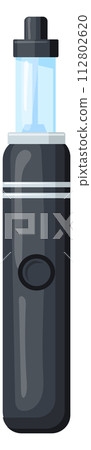 Vape cartoon icon. Electronic cigarette smoking device Vape cartoon icon. Electronic cigarette smoking device 112802620