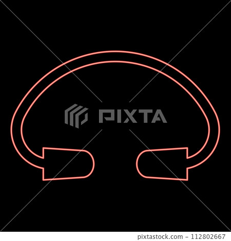 Neon earplug ear plug protection device red color vector illustration image flat style 112802667