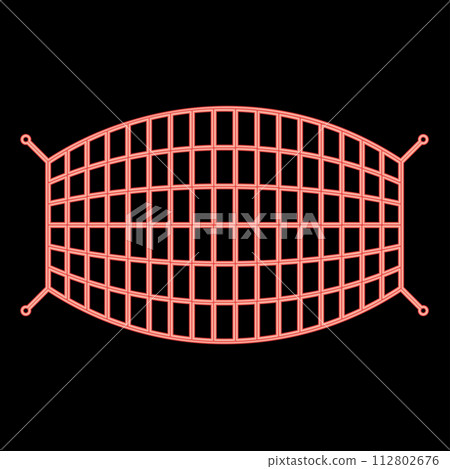 Neon fishnet rope net red color vector illustration image flat style 112802676