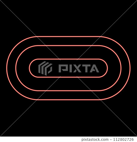 Neon uSB type C thunderbolt interface lightning port socket connector red color vector illustration image flat style 112802726