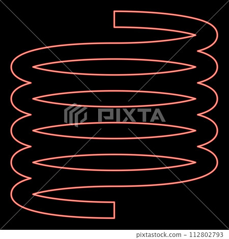 Neon metal spring flexible red color vector illustration image flat style Neon metal spring flexible red color vector illustration image flat style 112802793