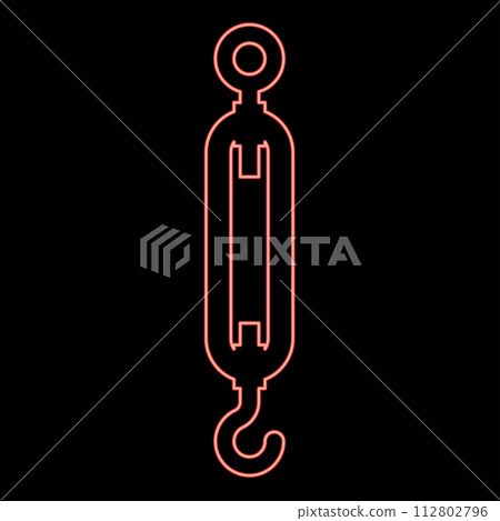 Neon turnbuckle tensioning wire concept hardware red color vector illustration image flat style Neon turnbuckle tensioning wire concept hardware red color vector illustration image flat style 112802796