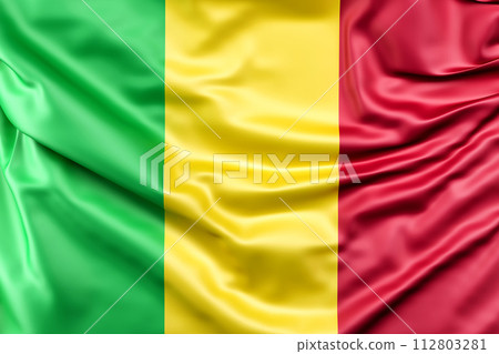Ruffled Flag of Mali. 3D Rendering 112803281