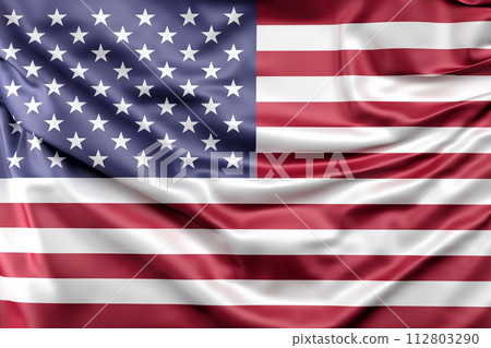 Ruffled Flag of United States of America. 3D Rendering 112803290