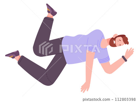 Sad man falling down. Failure character concept Sad man falling down. Failure character concept 112803398