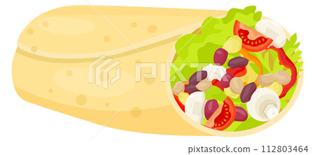 Burrito cartoon icon. Tasty mexican fast food Burrito cartoon icon. Tasty mexican fast food 112803464