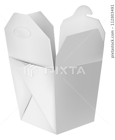 Open fast food box mockup. Asian takeaway Open fast food box mockup. Asian takeaway 112803491