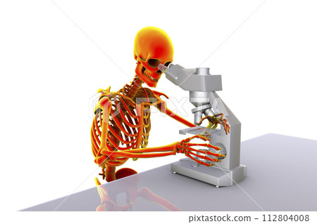 Work-related musculoskeletal disorders in laboratory workers, 3D illustration 112804008