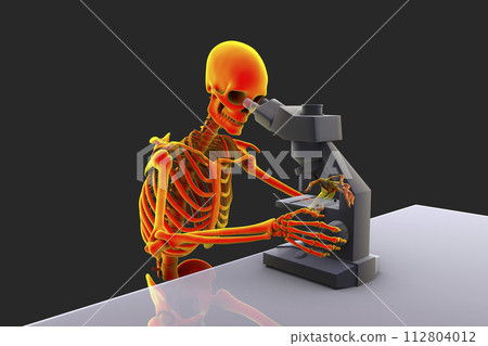 Work-related musculoskeletal disorders in laboratory workers, 3D illustration Work-related musculoskeletal disorders in laboratory workers, 3D illustration 112804012