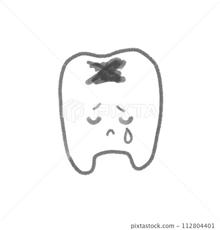 哭泣的牙齒蛀牙 哭泣的牙齒蛀牙 112804401