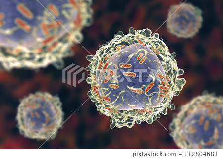 Leukaemia white blood cell with mitochondria3D illustration Leukaemia white blood cell with mitochondria3D illustration 112804681