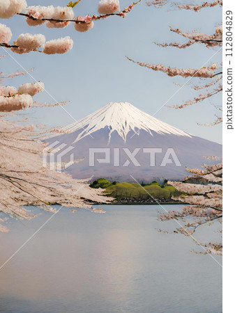 櫻花和富士 112804829
