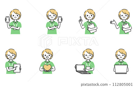 A variation of a simple female care worker 112805001