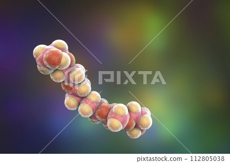 Polyethylene glycol, hexaethylene glycol molecule, 3D illustration 112805038