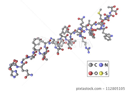 Molecule of the human hormone glucagon Molecule of the human hormone glucagon 112805105
