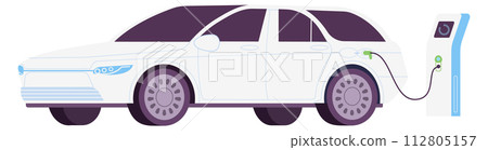 Car charging station. Green energy transport with electric power 112805157