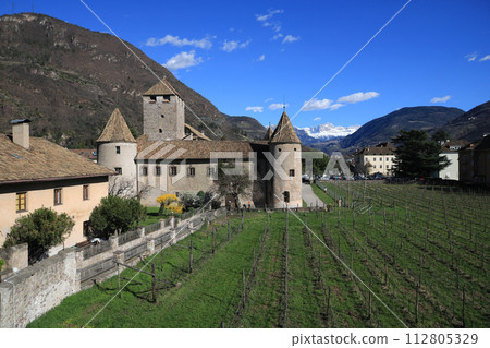 Castle Maretsch, old castle in Bolzano, Italy. Castle Maretsch, old castle in Bolzano, Italy. 112805329