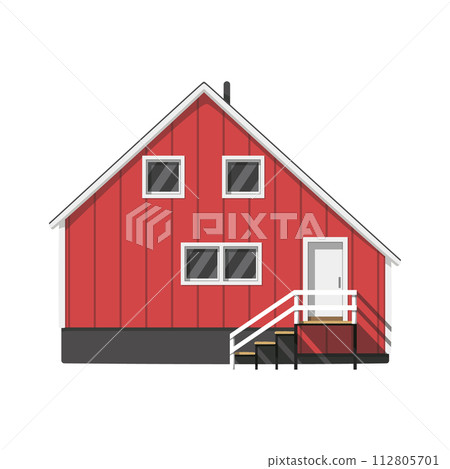 Vector illustration of a traditional Greenland house in cartoon style isolated on white background. Traditional Houses of the World Series Vector illustration of a traditional Greenland house in cartoon style isolated on white background. Traditional Houses of the World Series 112805701