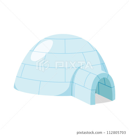 Vector illustration of a traditional eskimo Igloo in cartoon style isolated on white background. Traditional Houses of the World Series Vector illustration of a traditional eskimo Igloo in cartoon style isolated on white background. Traditional Houses of the World Series 112805703