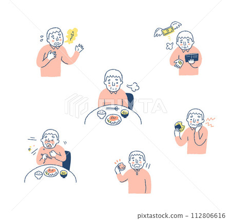 Frailty various symptoms set Frailty various symptoms set 112806616