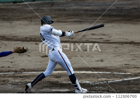 High school baseball game scene batting scene High school baseball game scene batting scene 112806700