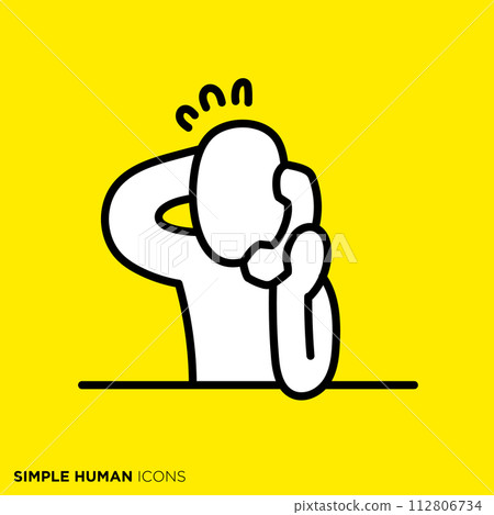 Simple human icon series, people who have trouble on the phone 112806734