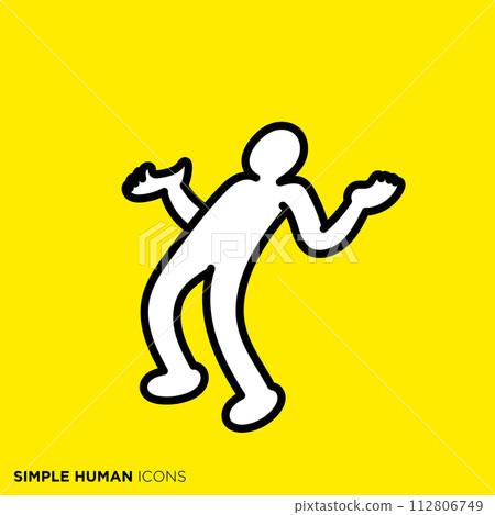 Simple human icon series, person looking up to the sky 112806749