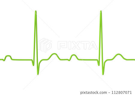 An ECG displaying 1st degree AV block, 3D illustration 112807071