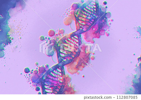 Molecule of DNA, double helix, genetic mutation and genetic disorders, 3D illustration Molecule of DNA, double helix, genetic mutation and genetic disorders, 3D illustration 112807085